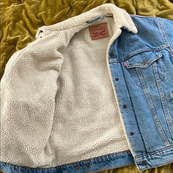 Levi's Light Blue Denim Sherpa Jacket - Picture 3 of 3